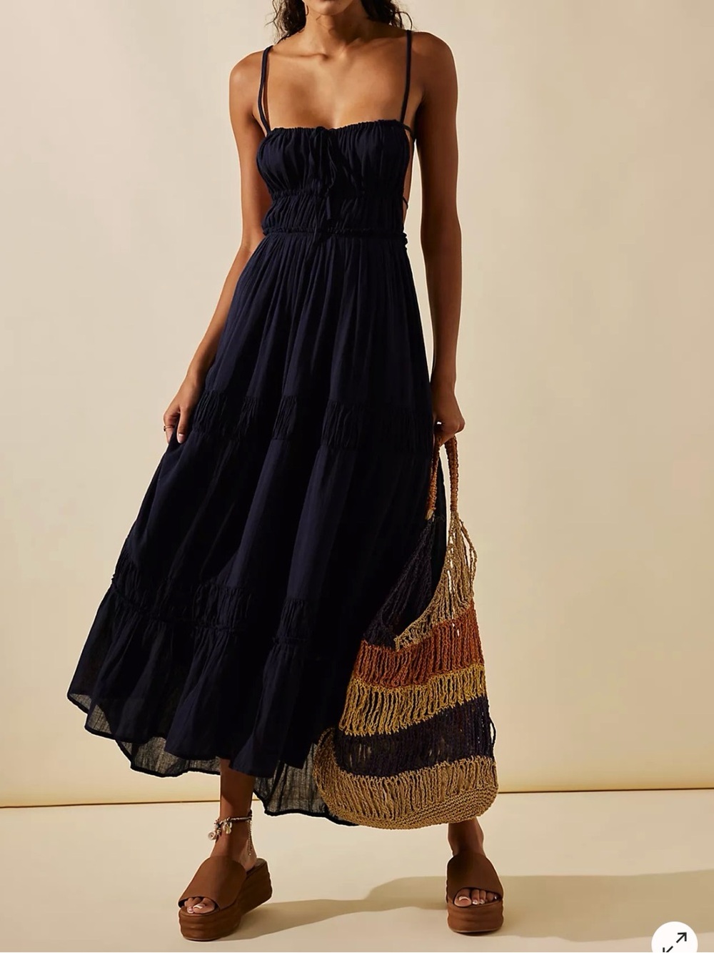 Free People Taking Sides Maxi Dress Black Size XS